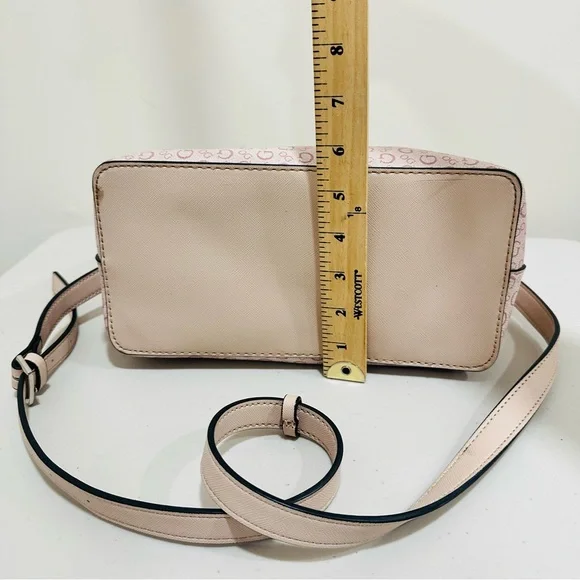 GUESS Light Pink Logo‎ Satchel Handbag W/ Removable Crossbody Strap Faux Leather - Picture 4 of 12